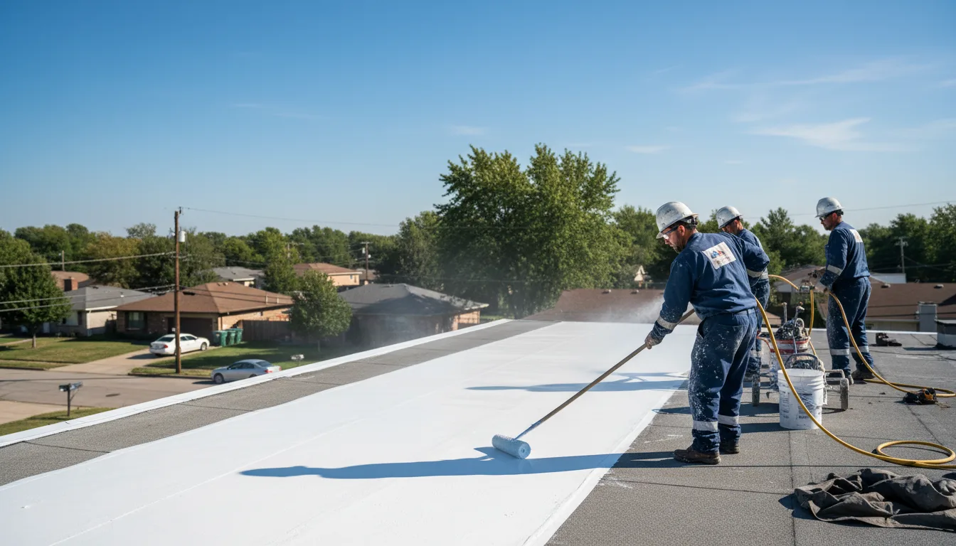 Commercial roof coating in Varna, IL near me